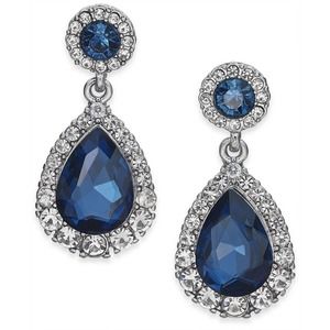 Charter Club Blue and Silver Drop Earrings